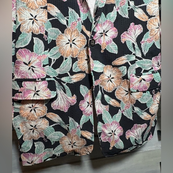 Chubbies Hibiscus Seersucker Floral Essence Blazer Preppy Fun Party Resort - Picture 3 of 7